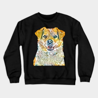 dog flowers yellow labrador retriever Crewneck Sweatshirt